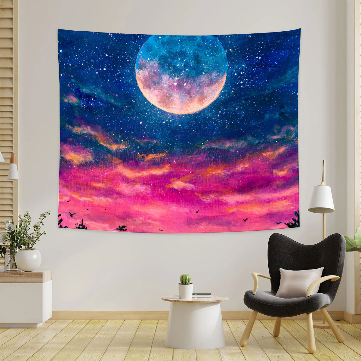 Purple Night Sky Tapestry