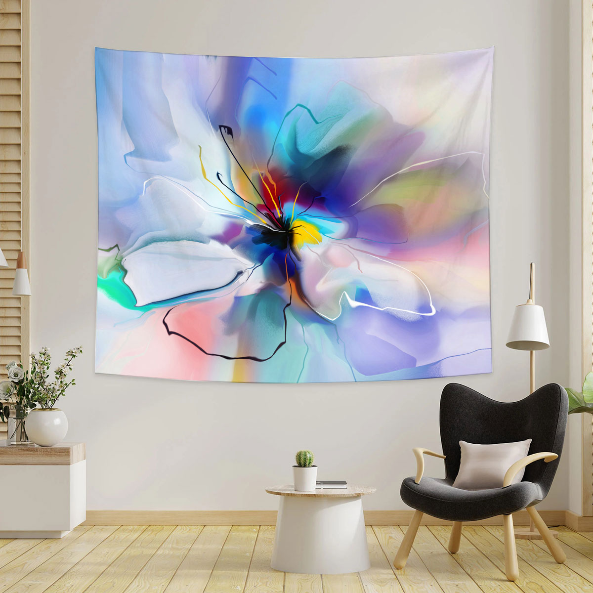 Rainbow Floral Tapestry