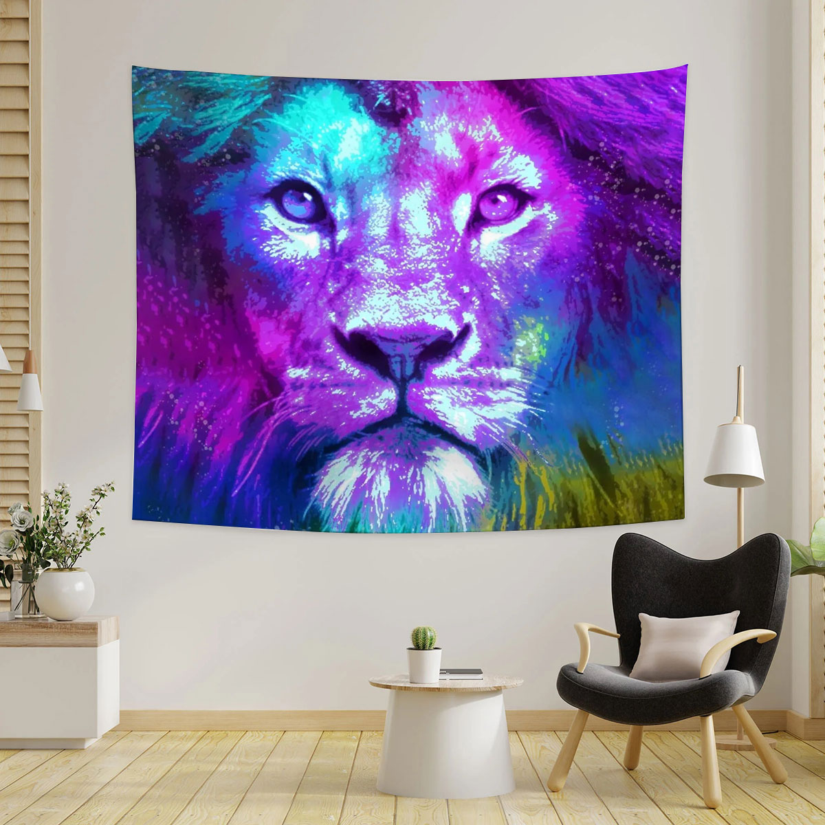 Rainbow Lion Tapestry