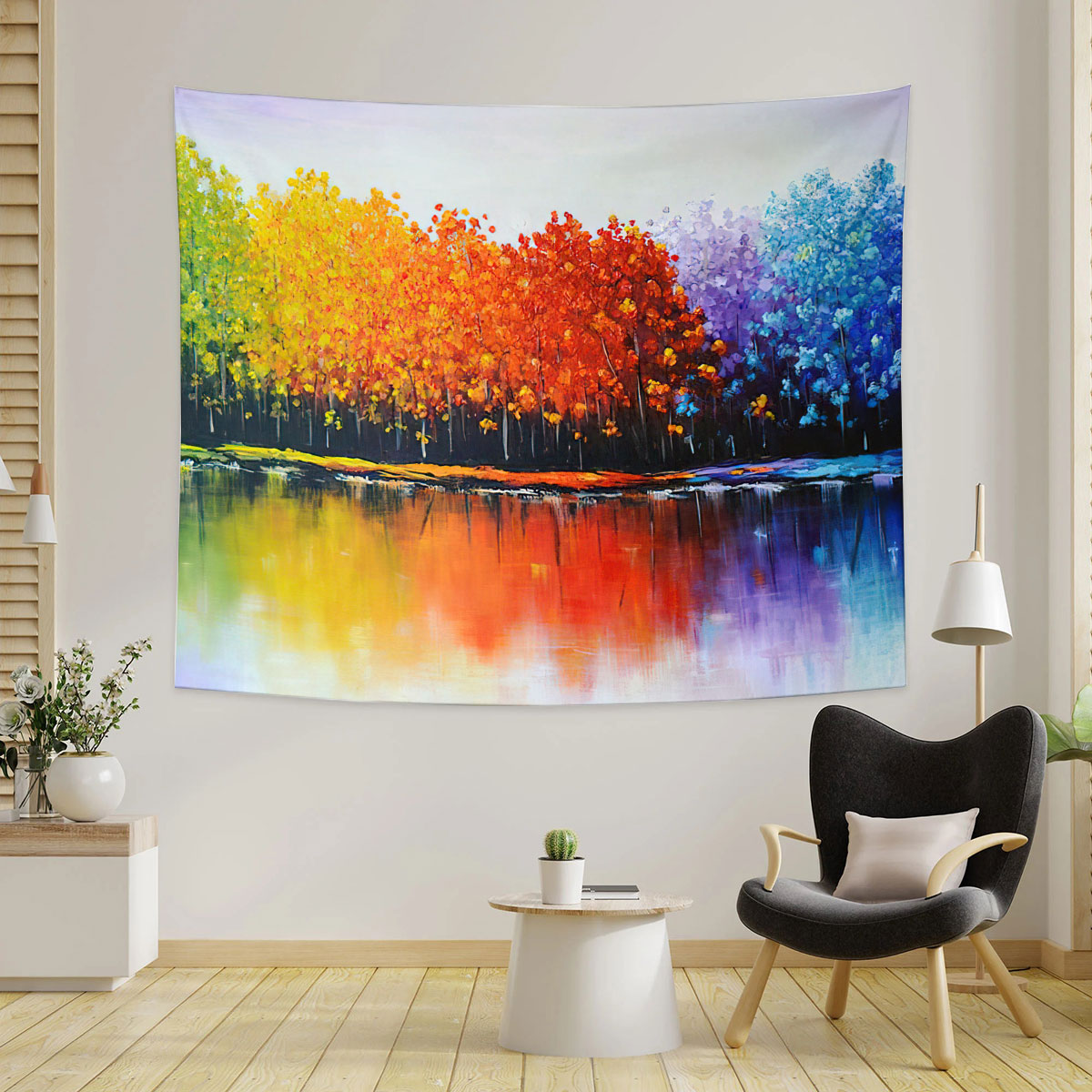 Rainbow Trees Tapestry