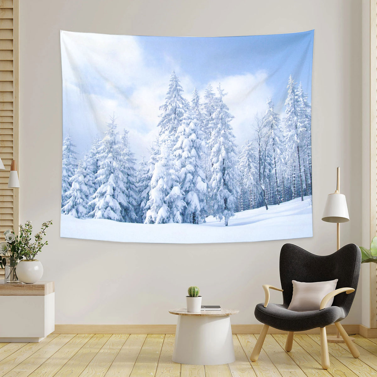 Snow Winter Forest Tapestry