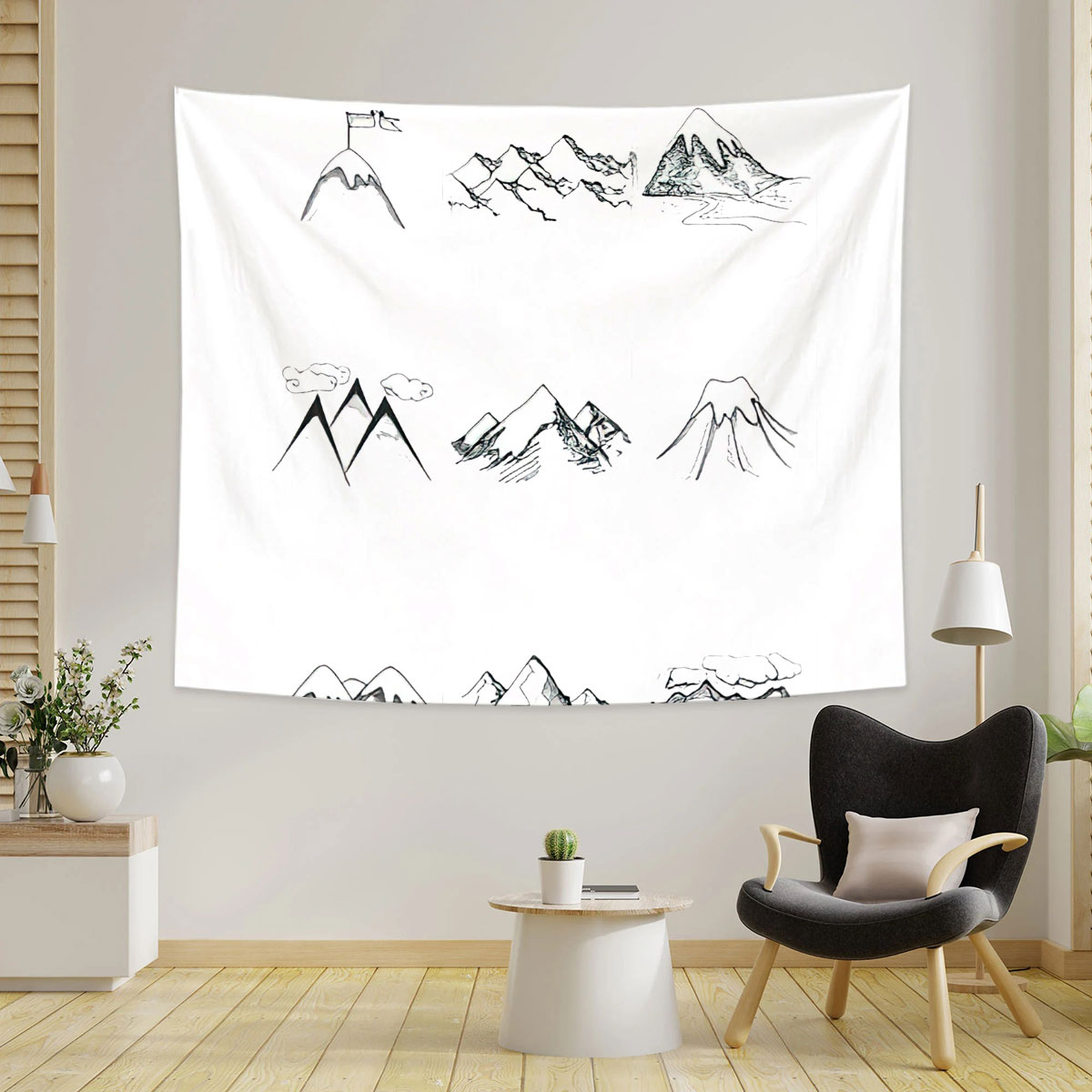 Snowy Ice Mountain Tapestry