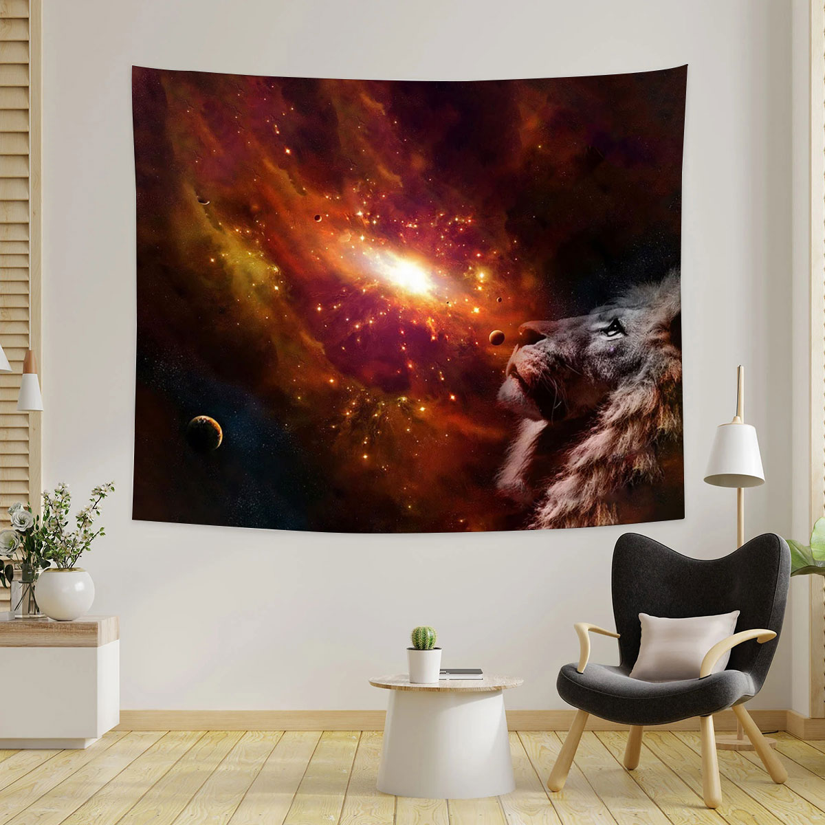 Space Lion Tapestry