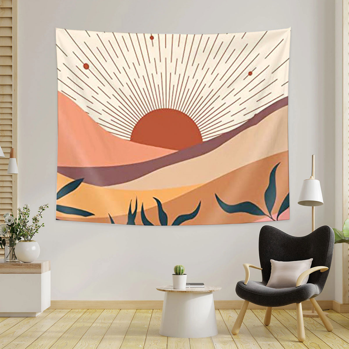 Sun And Hill Tapestry