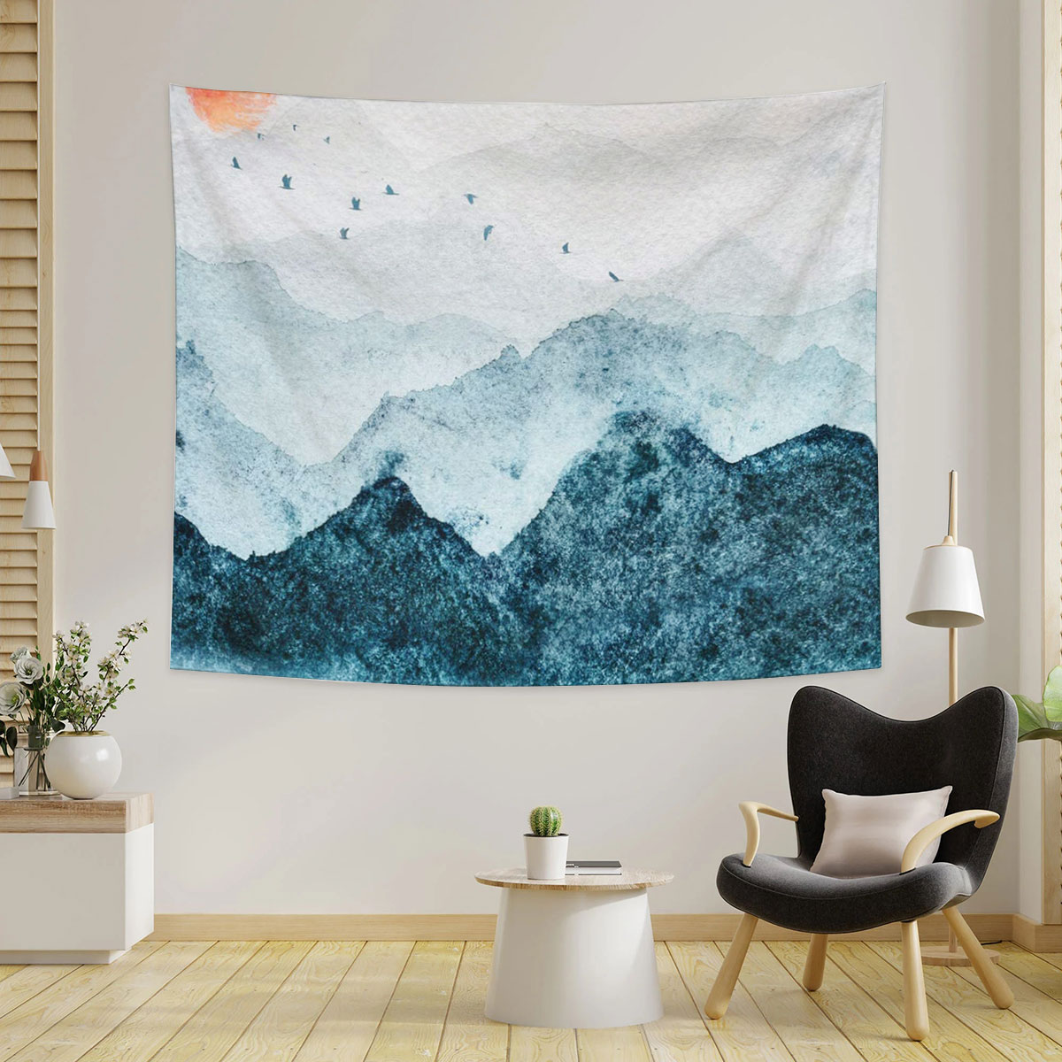 Sun And Mountain Tapestry