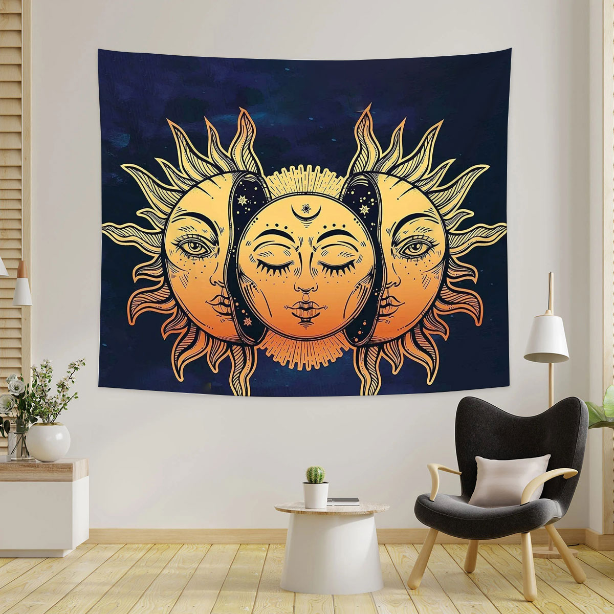 Sun and Moon Psychedelic Tapestry