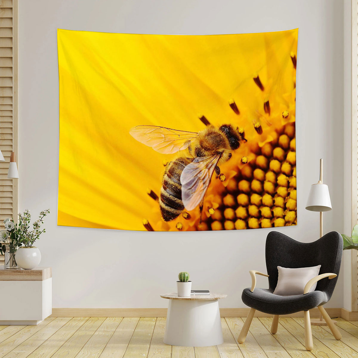 Sunflower Bee Tapestry