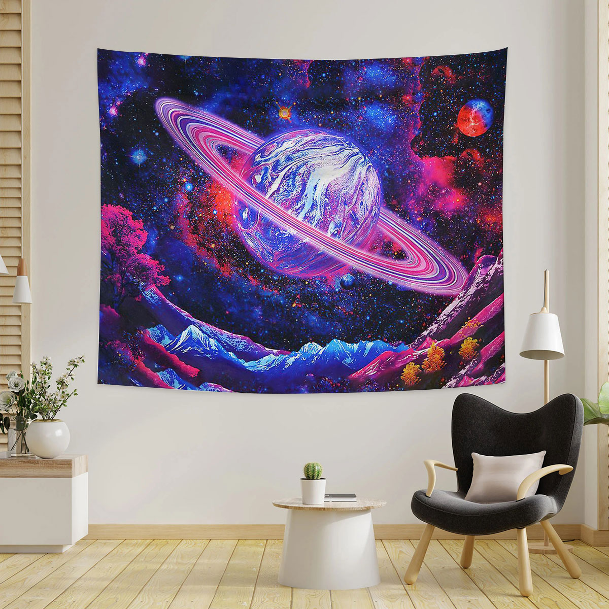 Trippy Space World Tapestry