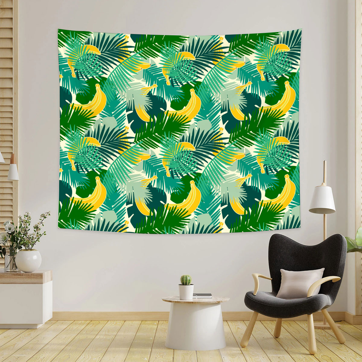 Tropical Jungle Leaves Tapestry
