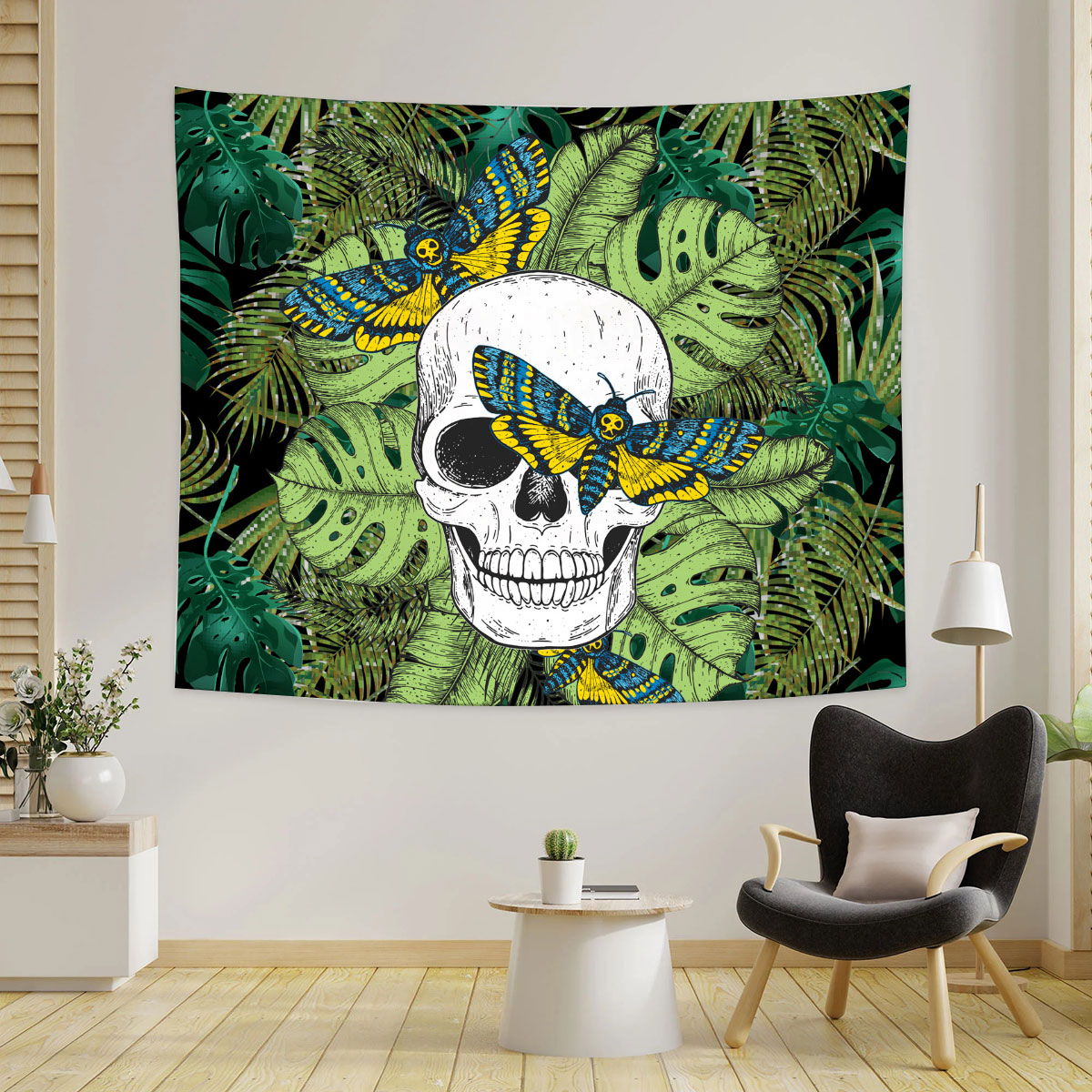 Tropical Skull Tapestry