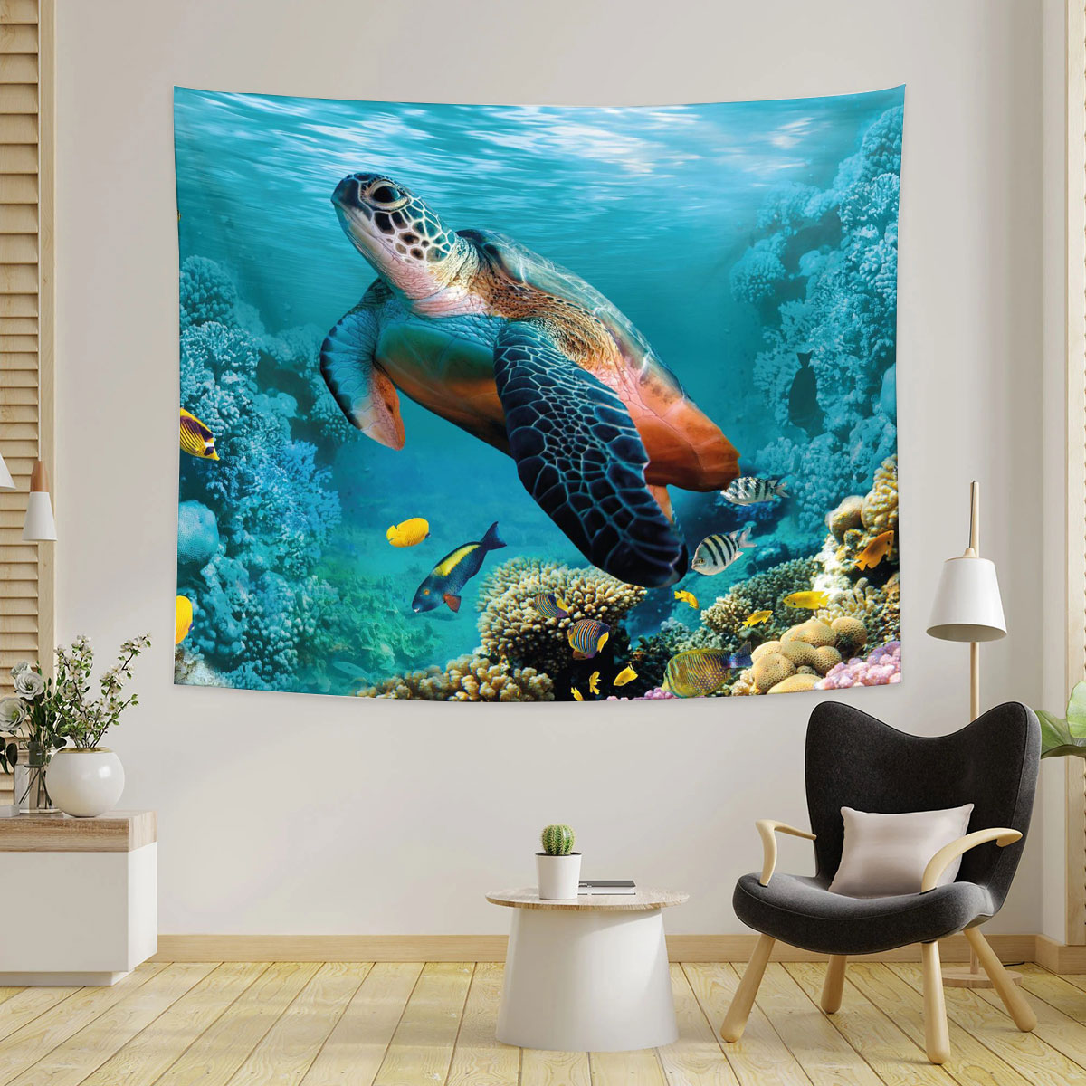 Under The Sea Turtle Tapestry