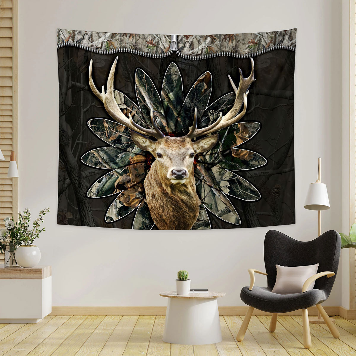 VIntage Deer Hunting Tapestry