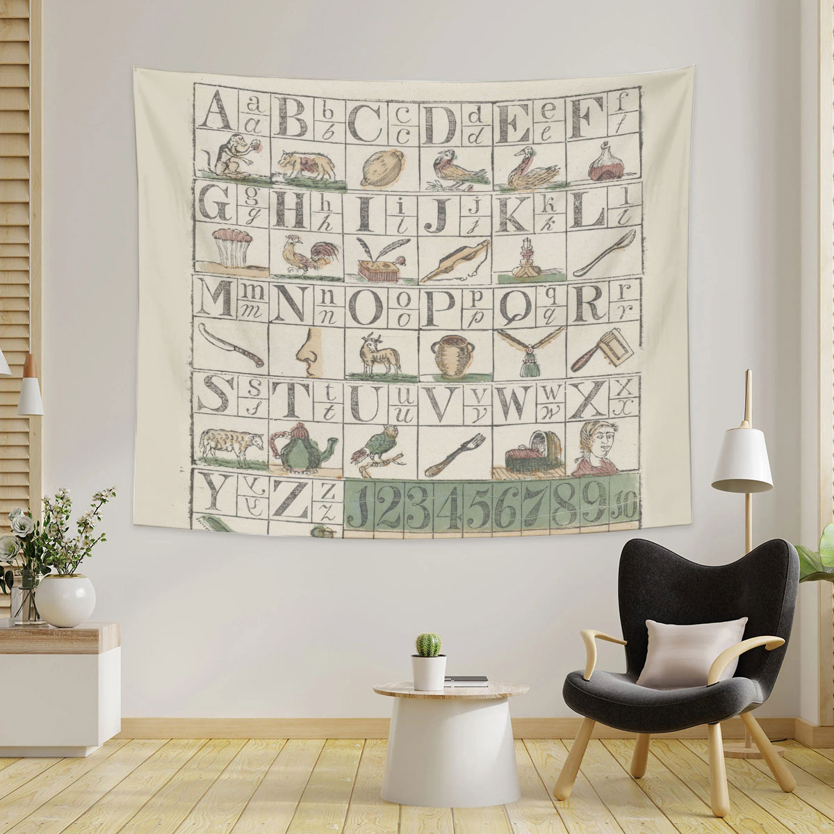 Vintage Alphabet Tapestry
