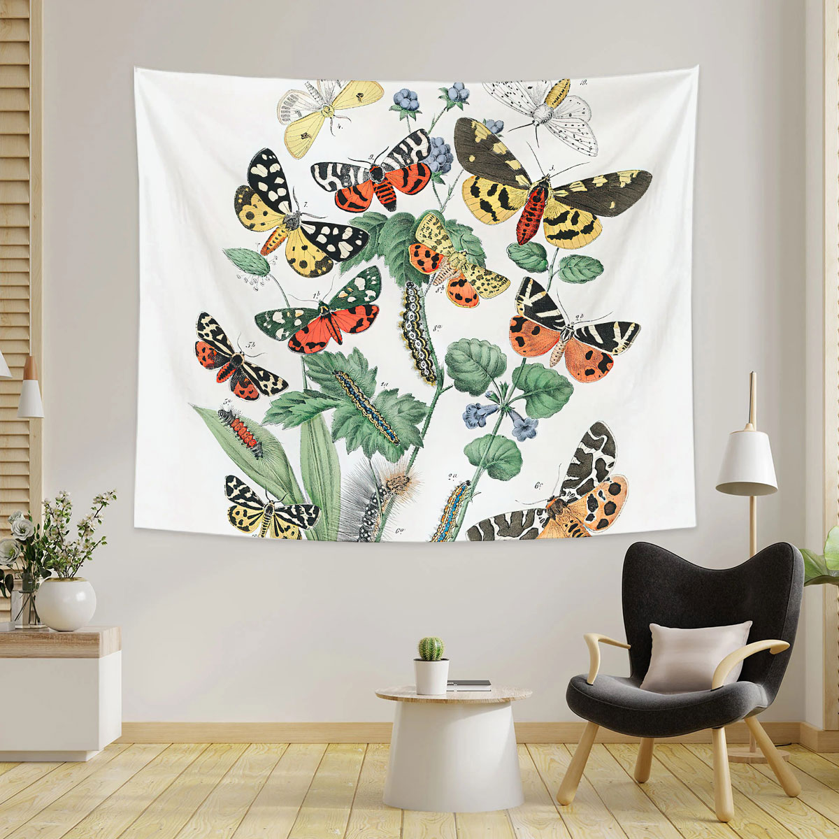 Vintage Butterfly Moth Tapestry