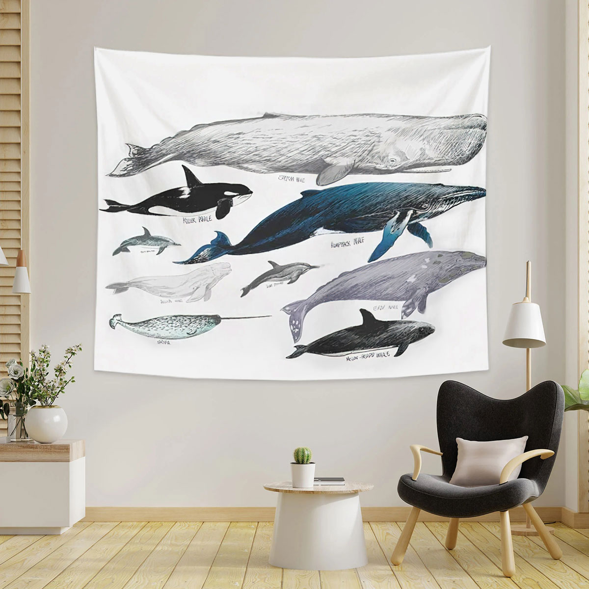 Vintage Whale Tapestry