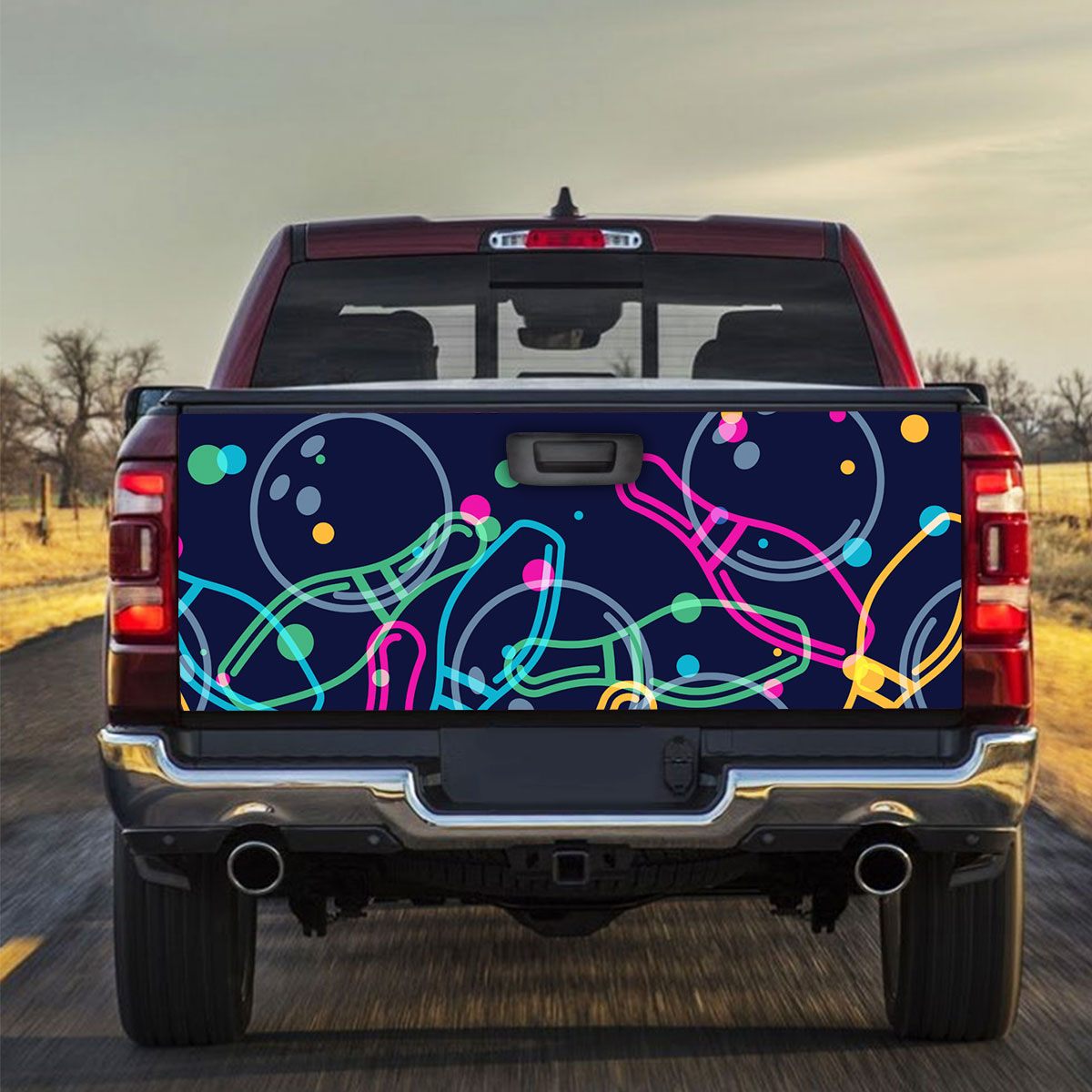Neon Bowling Truck Bed Decal
