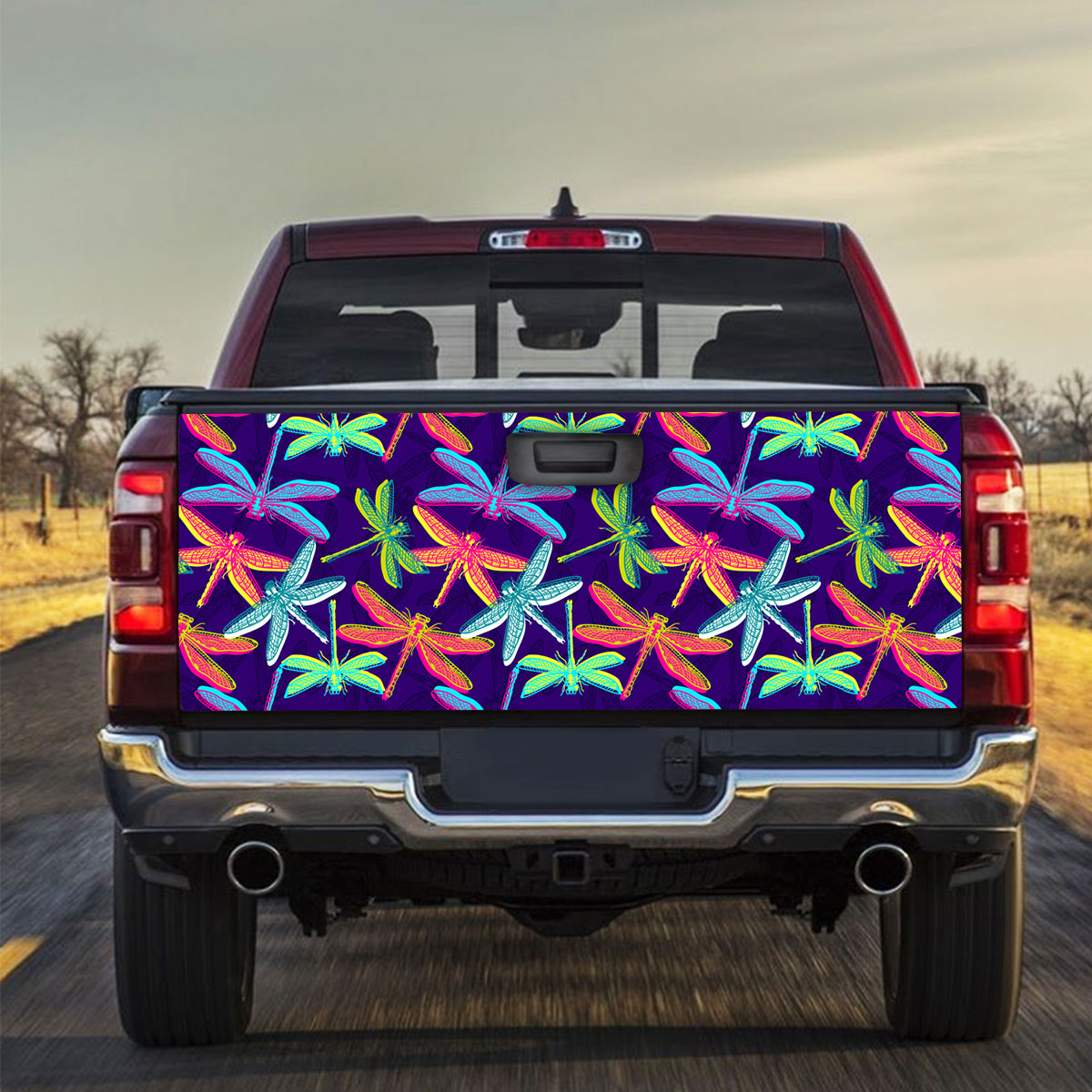 Neon Color Dragonfly Truck Bed Decal