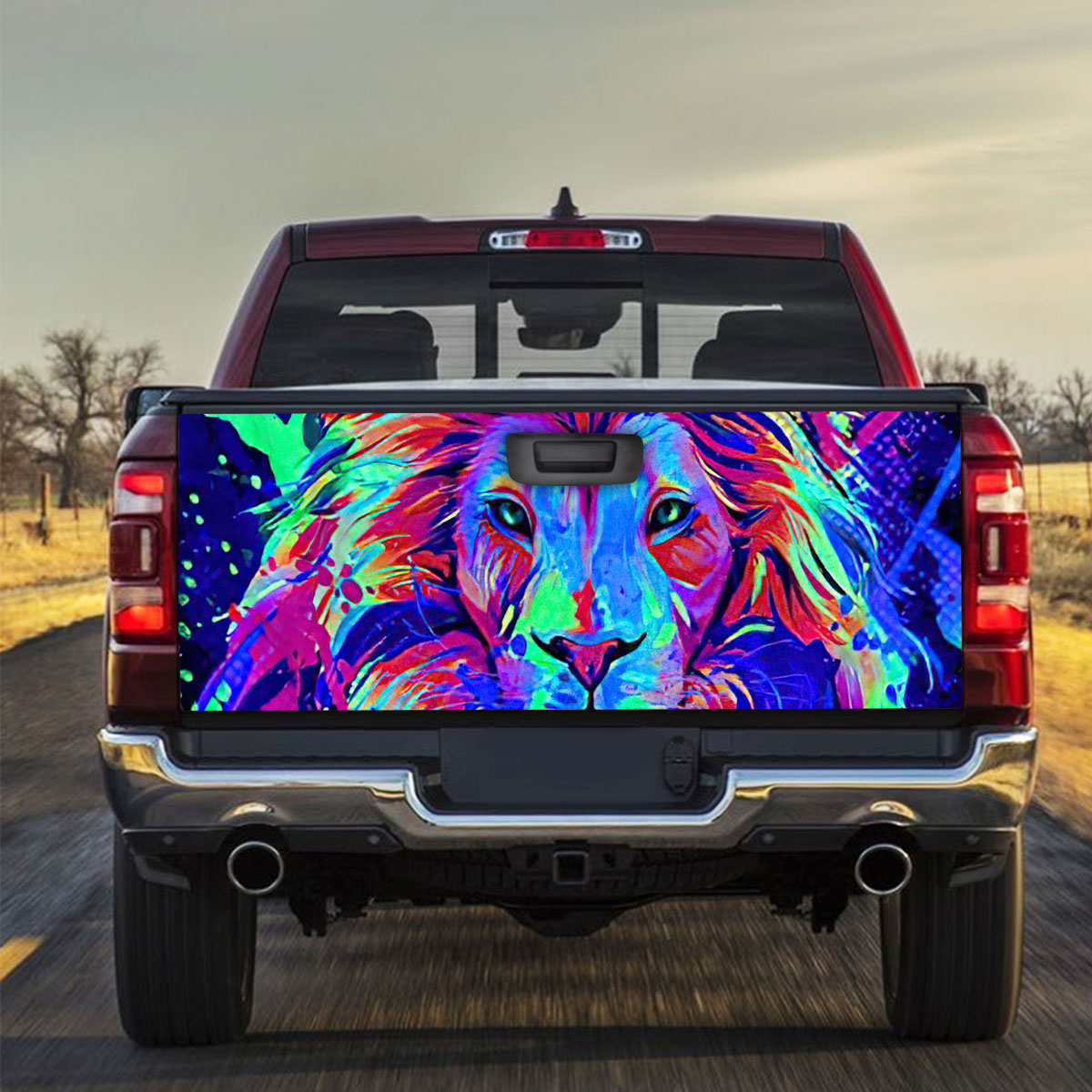 Neon Lion Truck Bed Decal