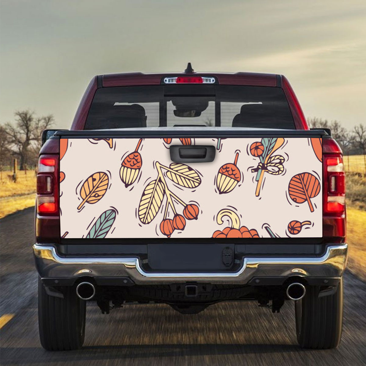 Orange And Blue Autumn Truck Bed Decal