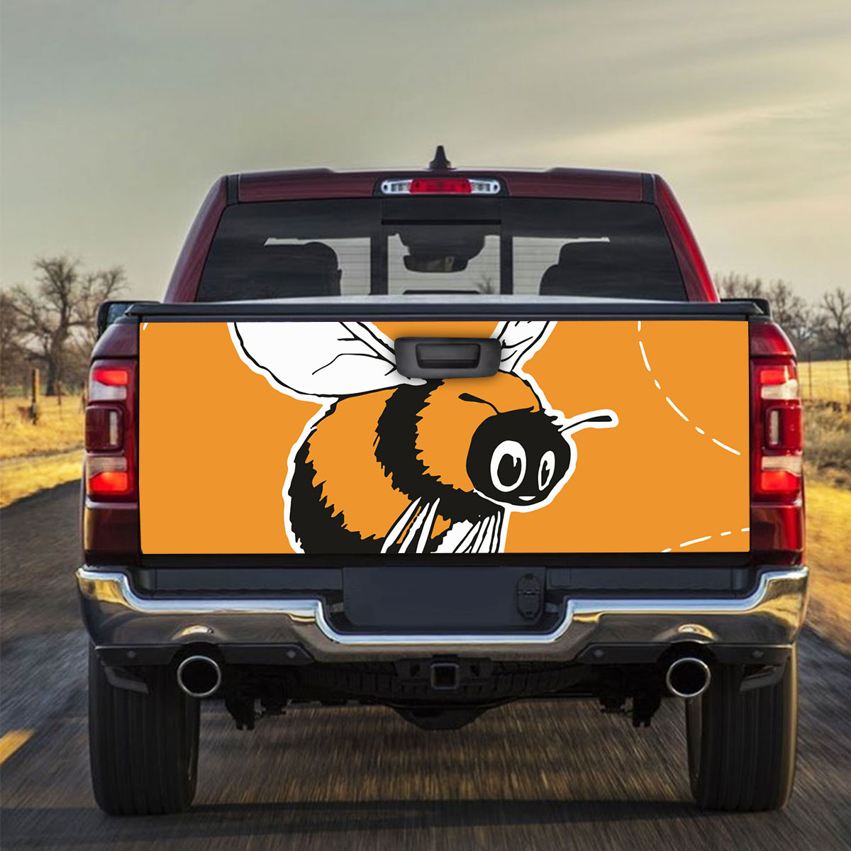 Orange Bee Truck Bed Decal