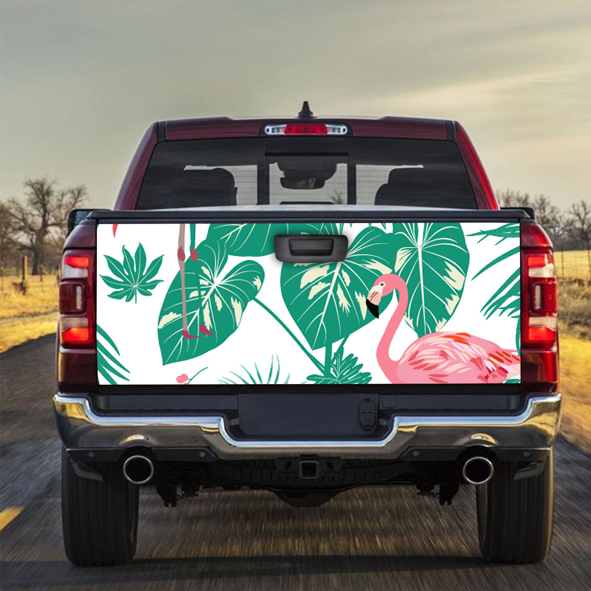 Palm Tree Flamingo Truck Bed Decal