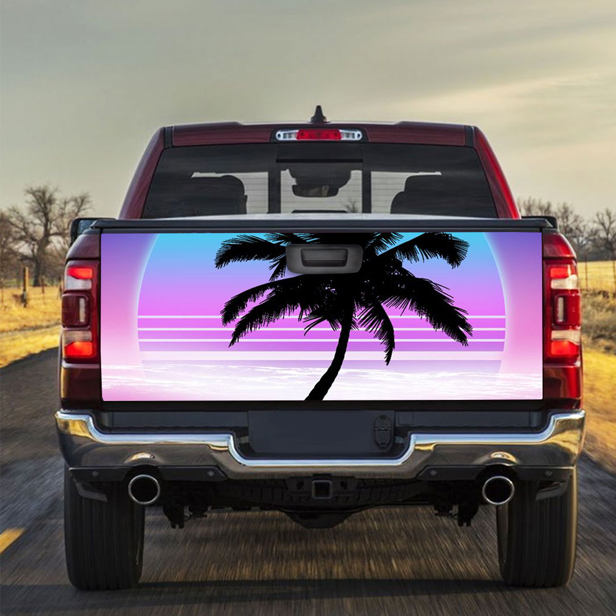 Palm Tree Sunset Truck Bed Decal
