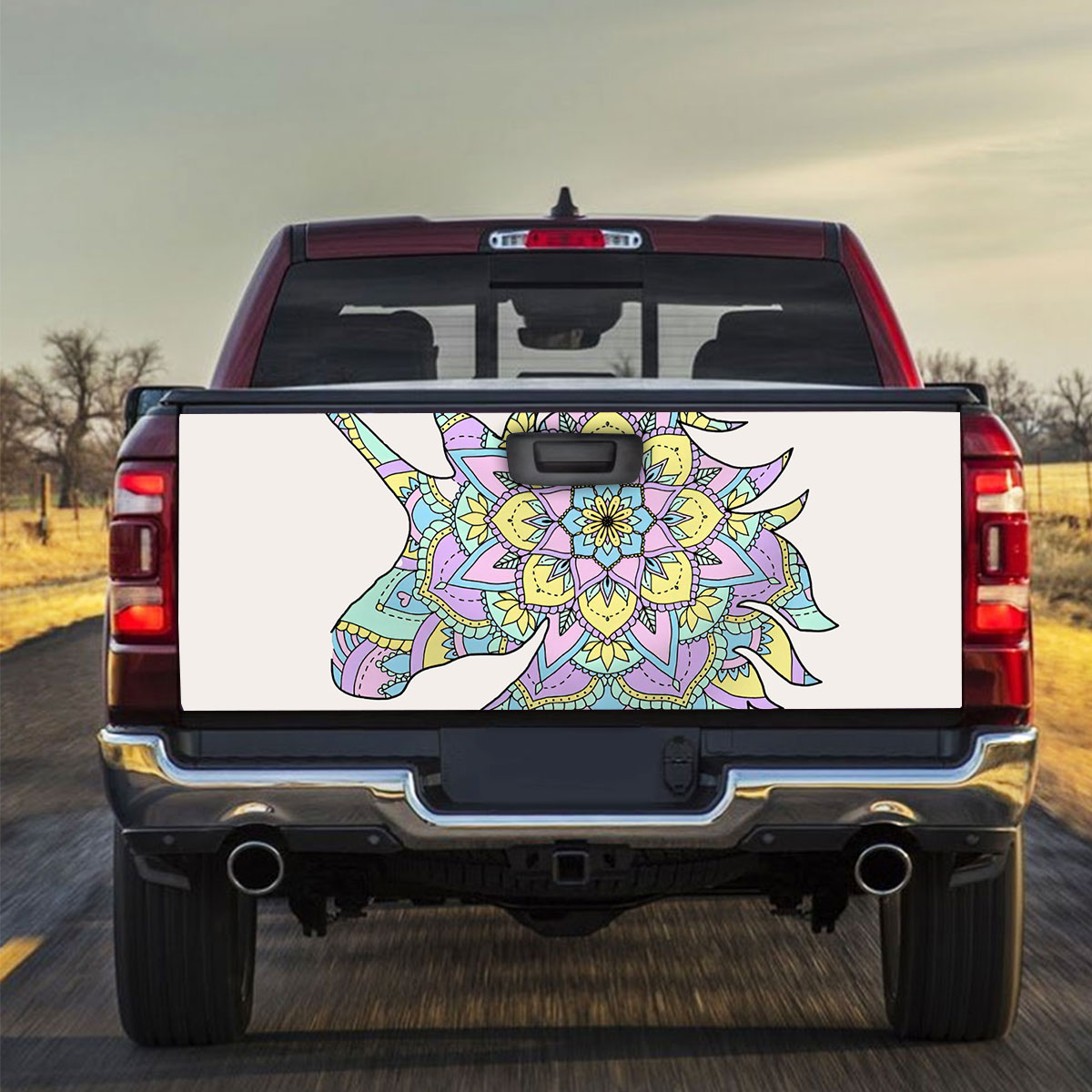 Pastel Colored Mandala Truck Bed Decal