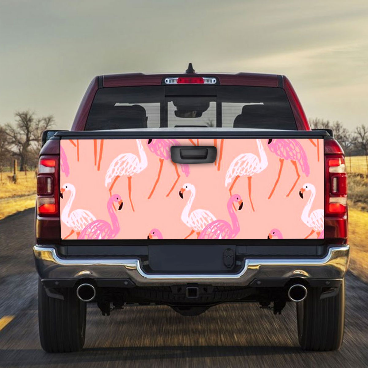 Pastel Flamingo Truck Bed Decal