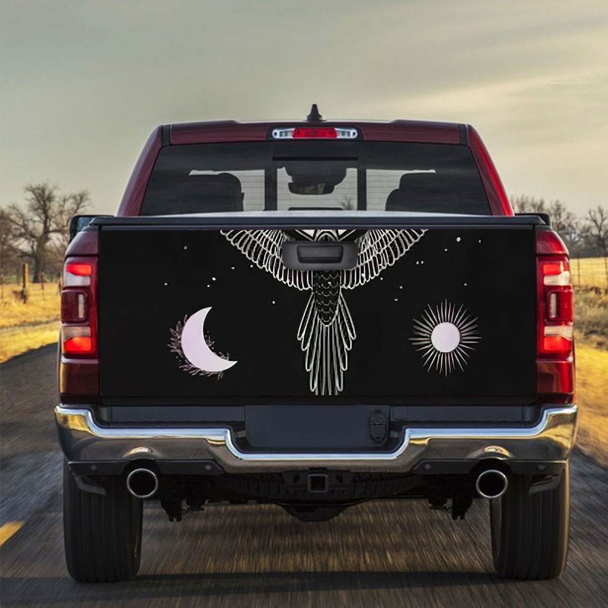 Phoenix Rising From Mountain Truck Bed Decal