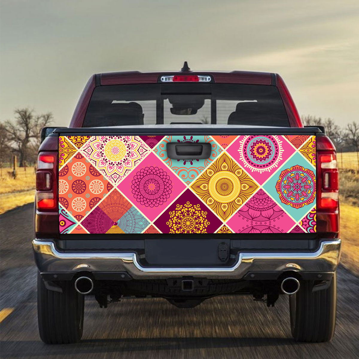 Pink Hippie Truck Bed Decal