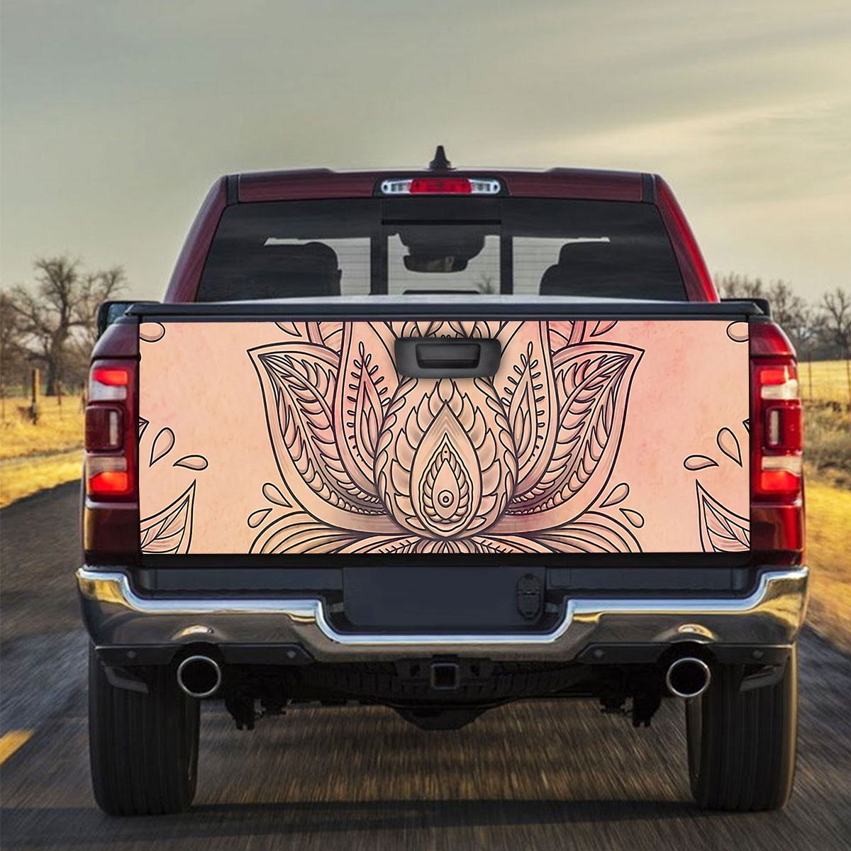 Pink Lotus Truck Bed Decal