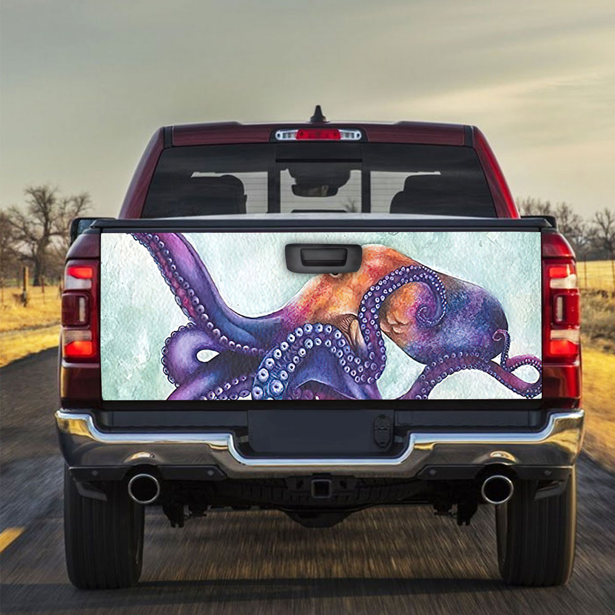 Purple Octopus Truck Bed Decal