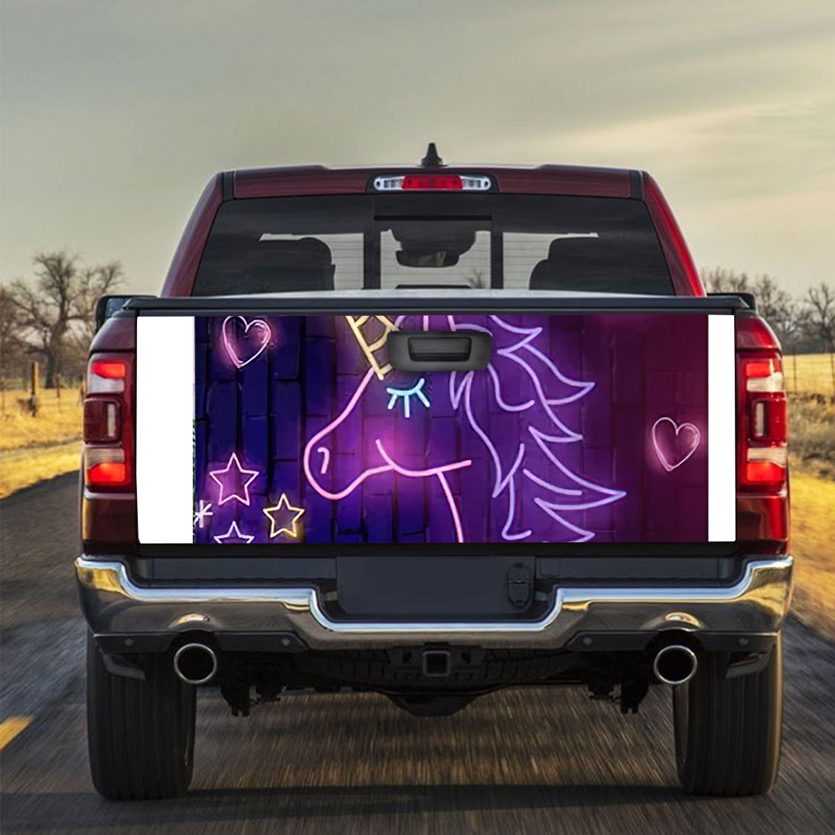 Purple Unicorn Truck Bed Decal