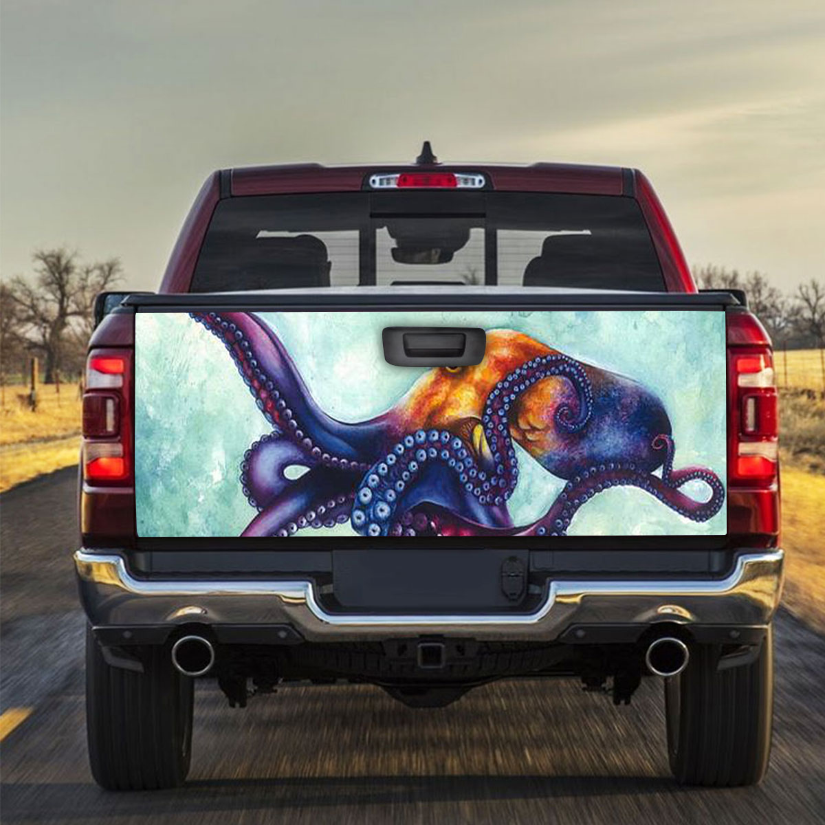 Rainbow Octopus Truck Bed Decal