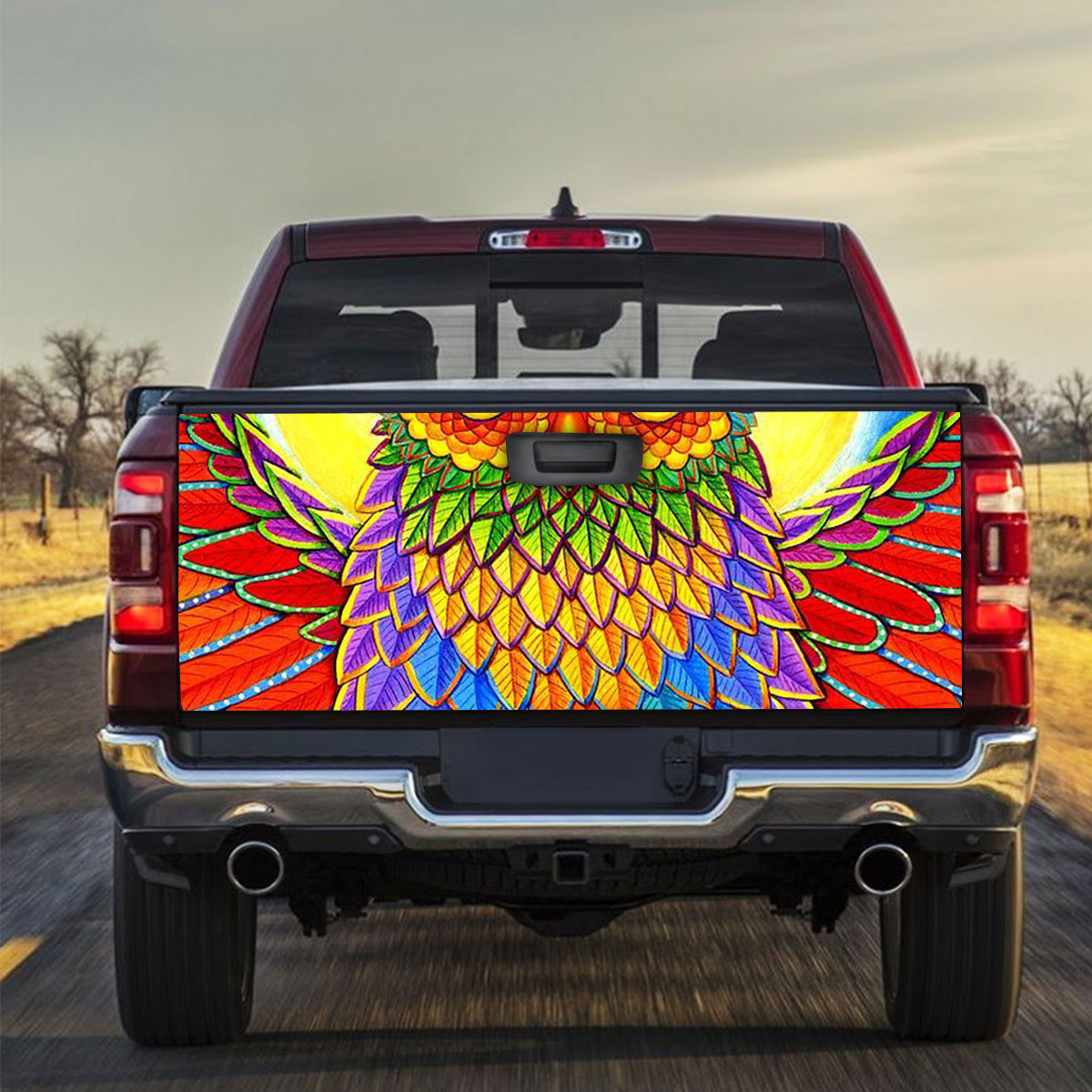 Rainbow Owl Truck Bed Decal