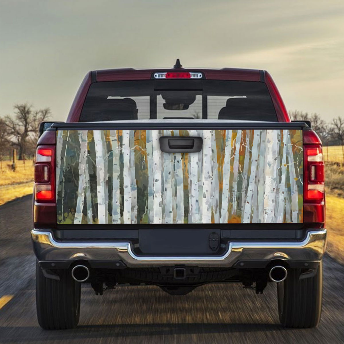 Red Birch Tree Truck Bed Decal