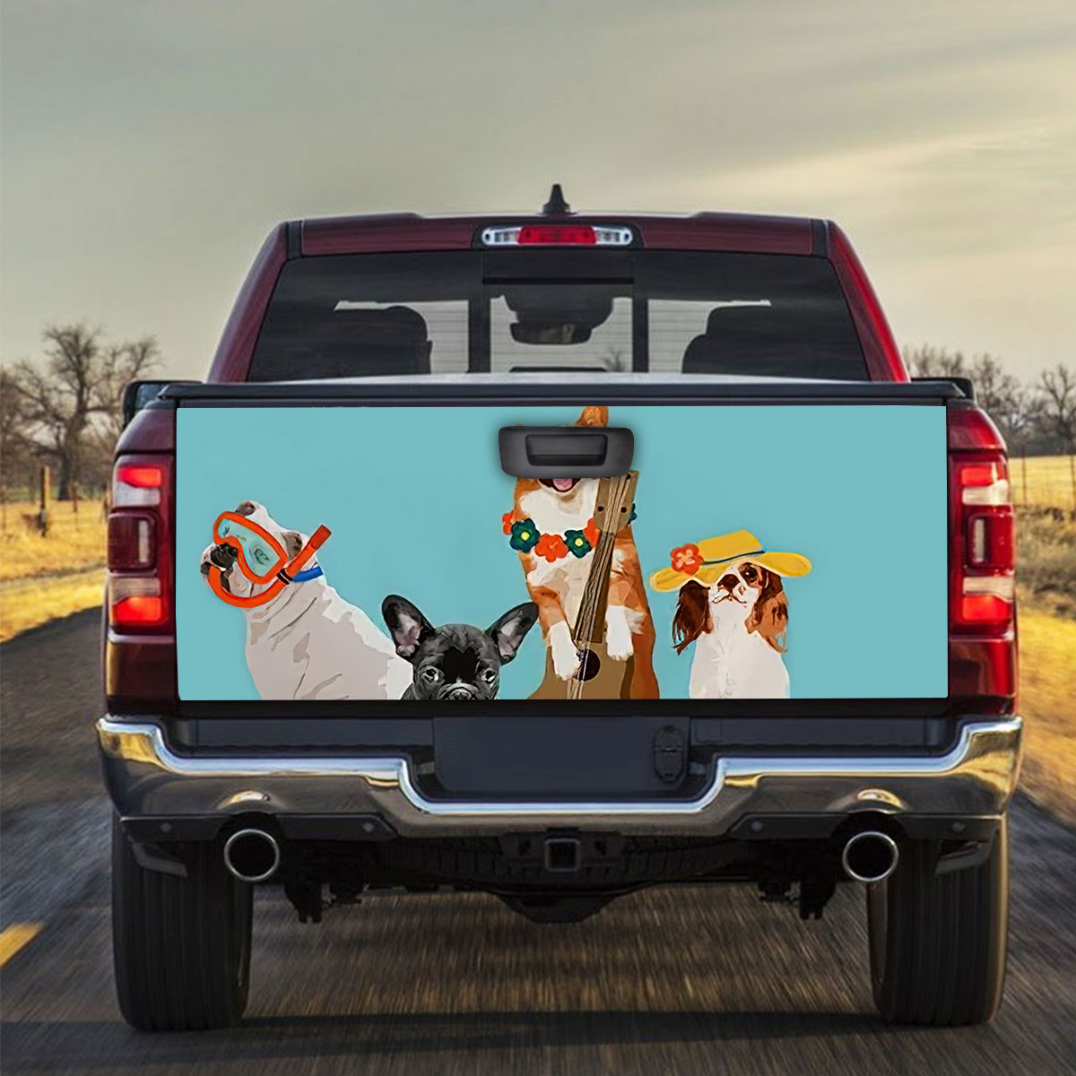 Retro Dogs Truck Bed Decal
