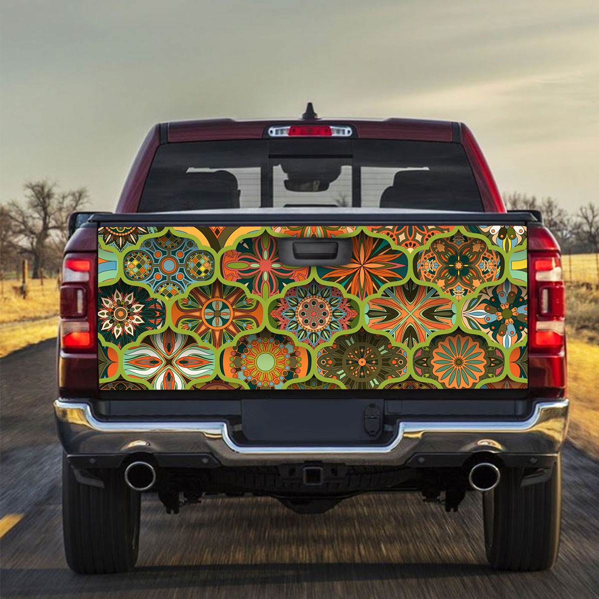 Retro Hippie Floral Truck Bed Decal