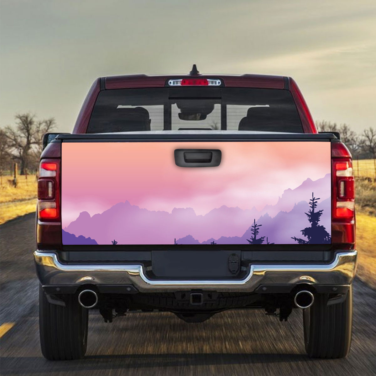 Retro Mountain Truck Bed Decal