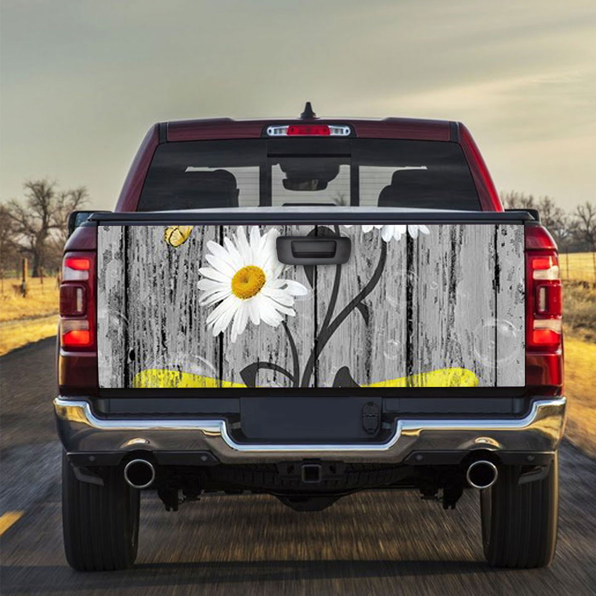 Rustic Daisy Summer Truck Bed Decal
