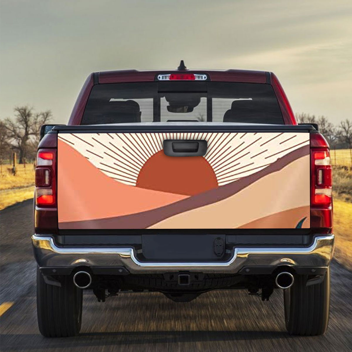 Sun And Hill Truck Bed Decal