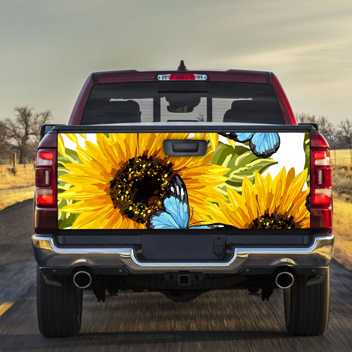 Sunflower Butterfly Truck Bed Decal