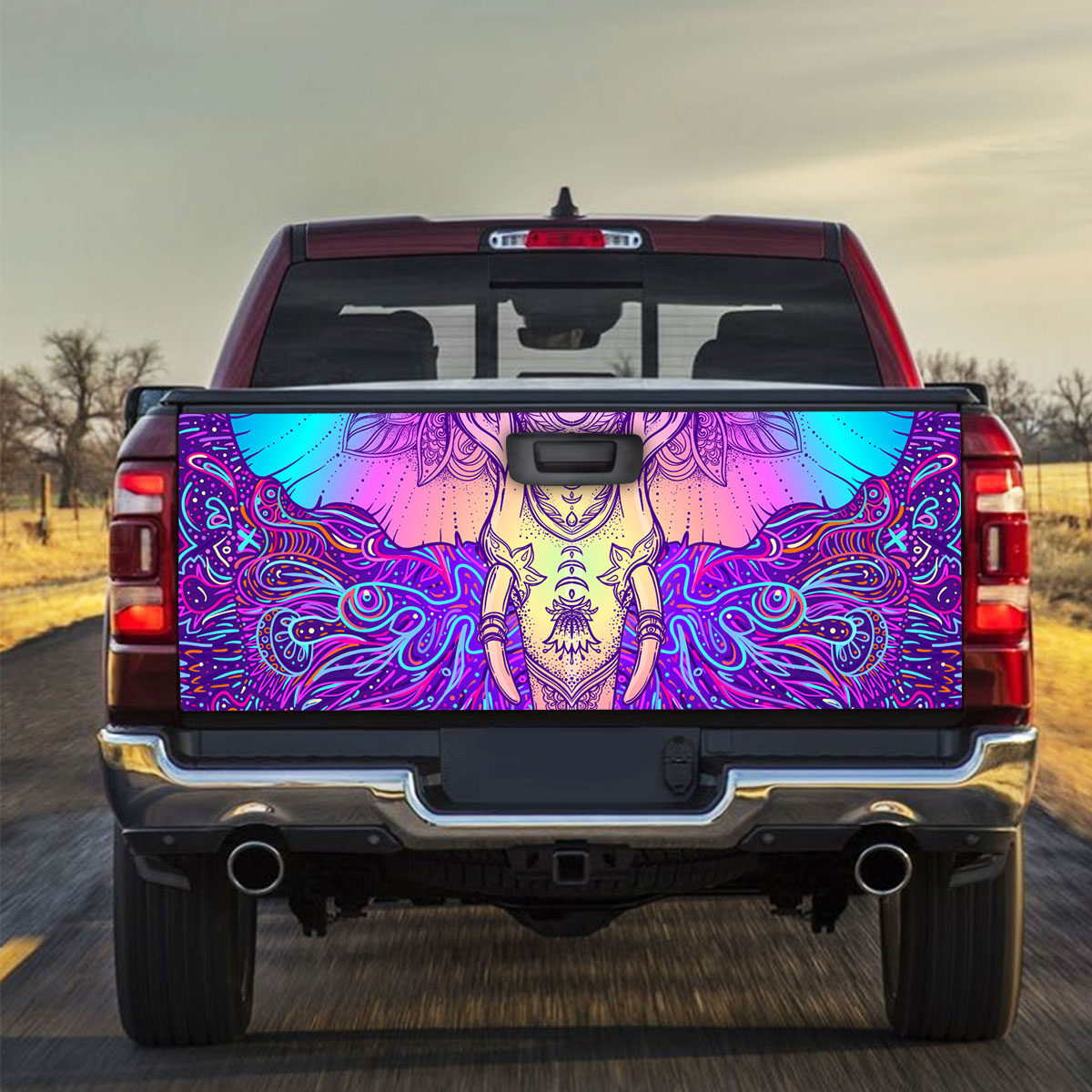 Trippy Elephant Truck Bed Decal