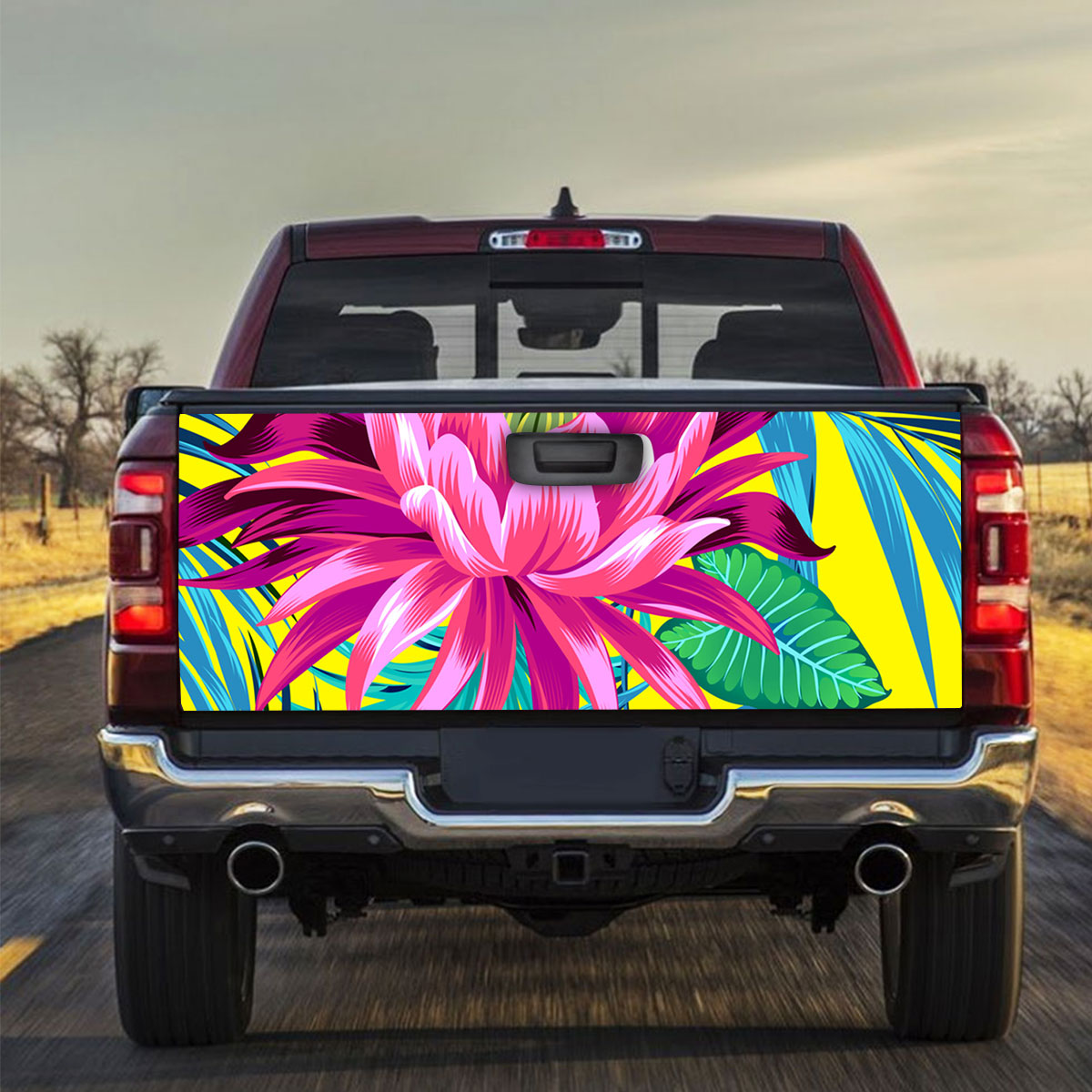 Tropical Lotus Truck Bed Decal