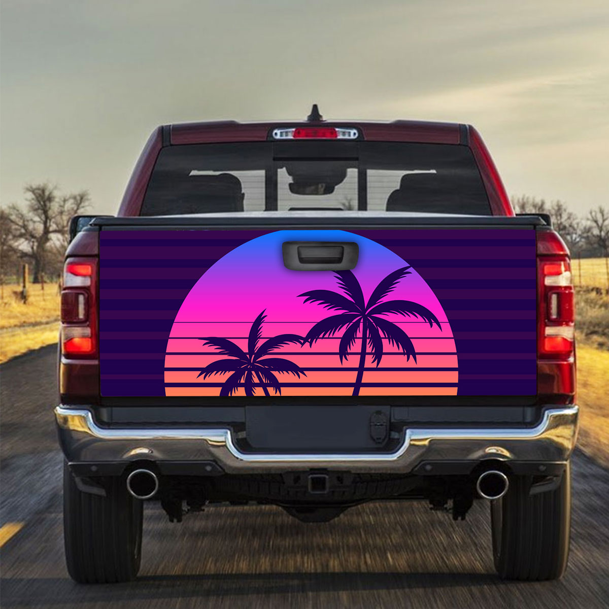 Tropical Purple Sunrise Truck Bed Decal
