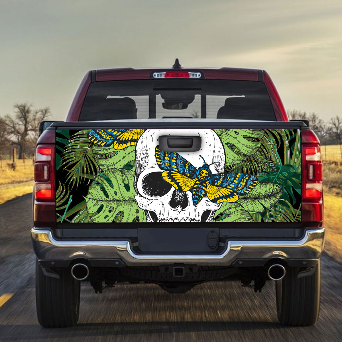 Tropical Skull Truck Bed Decal