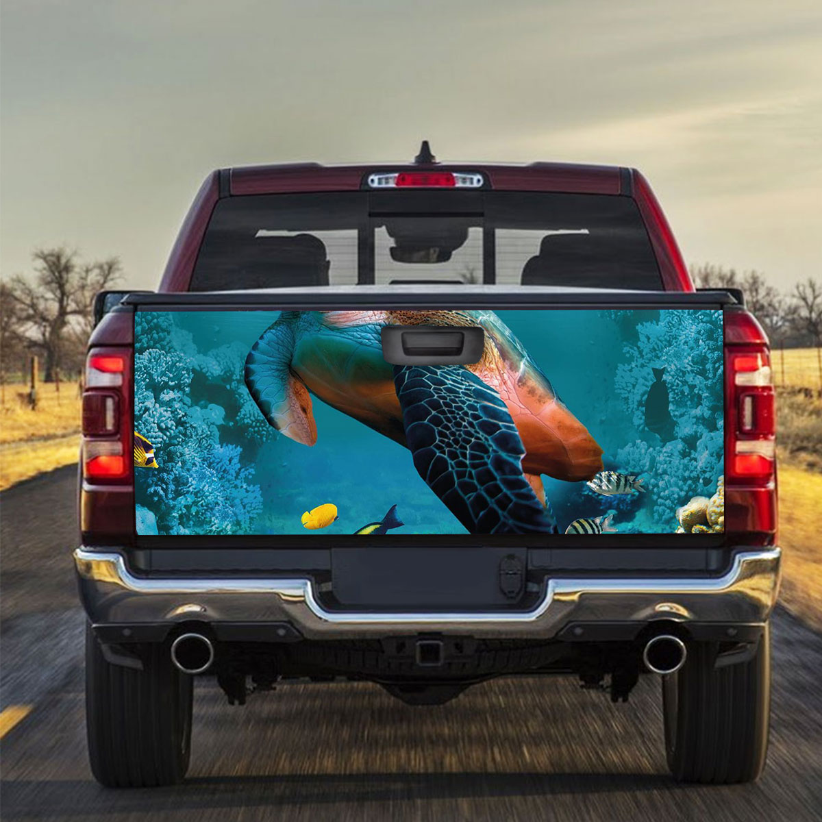 Under The Sea Turtle Truck Bed Decal
