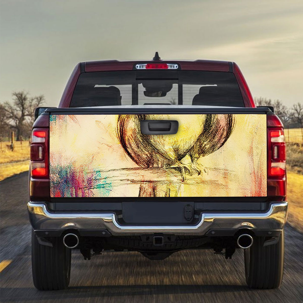 Vintage Colorful Parrot Truck Bed Decal