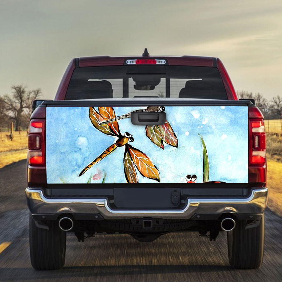 Water Color Dragonfly Truck Bed Decal