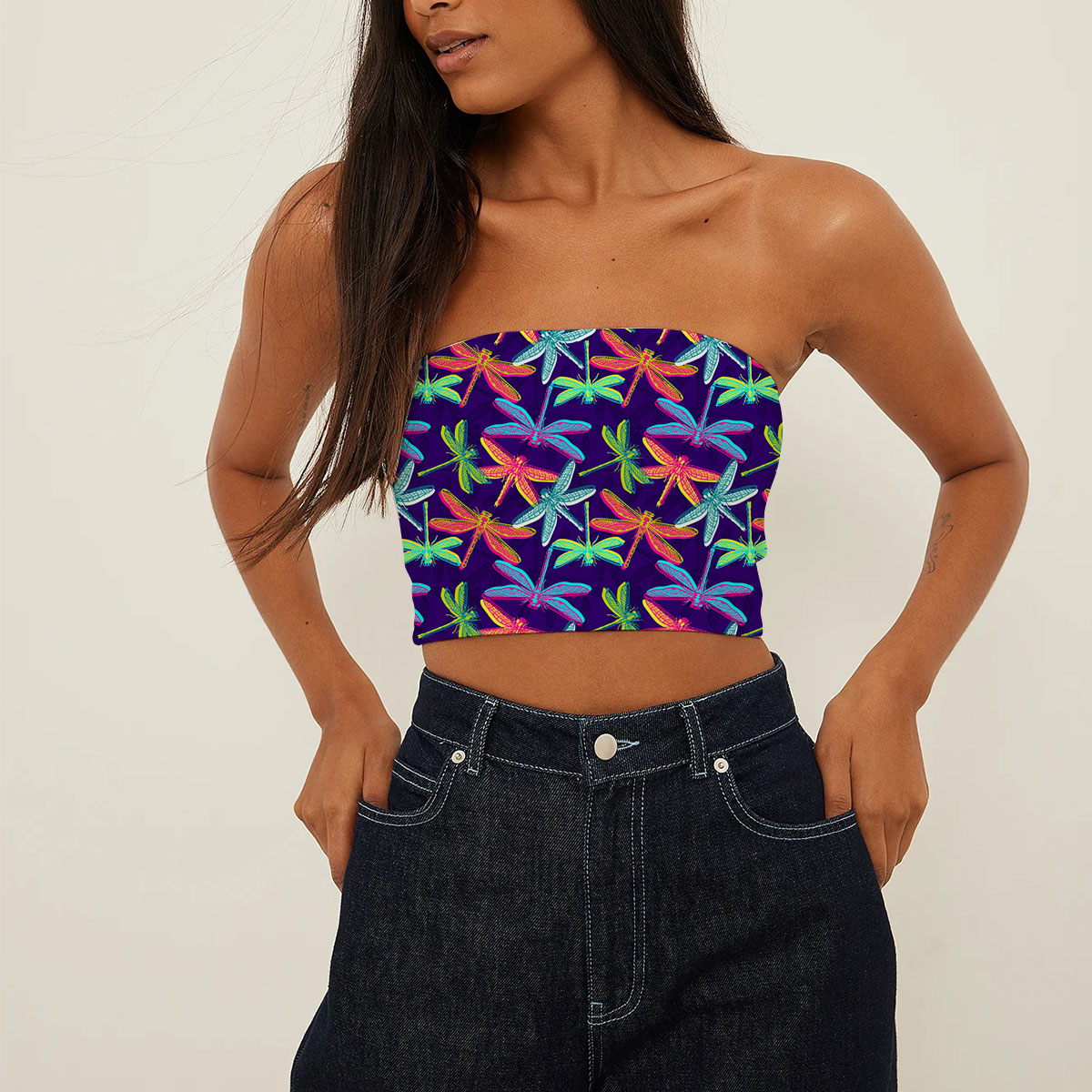 Neon Color Dragonfly Tube Top